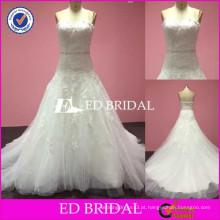 China Suppplier Real Pictures A-Line Lace Appliqued Beaded Waist vestidos de casamento na Turquia